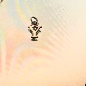 Letter alphabet Y charm necklace .925 sterling silver